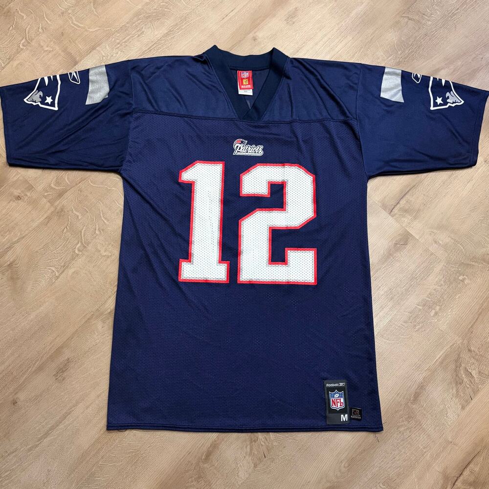Vintage Y2K NFL Reebok New England Patriots Tom Brady #12 Jersey Men's Medium M